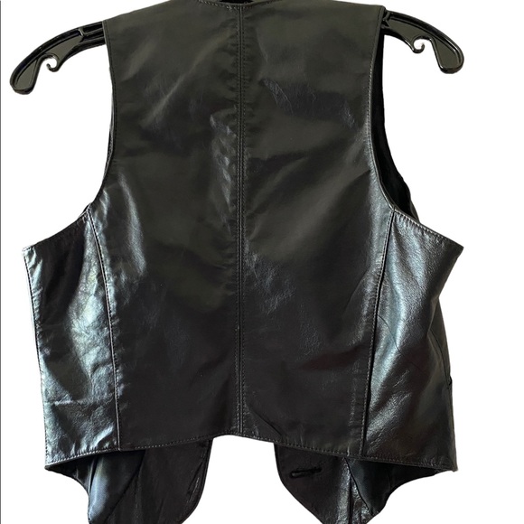 Genuine 100% Black Leather Vest - Picture 2 of 5